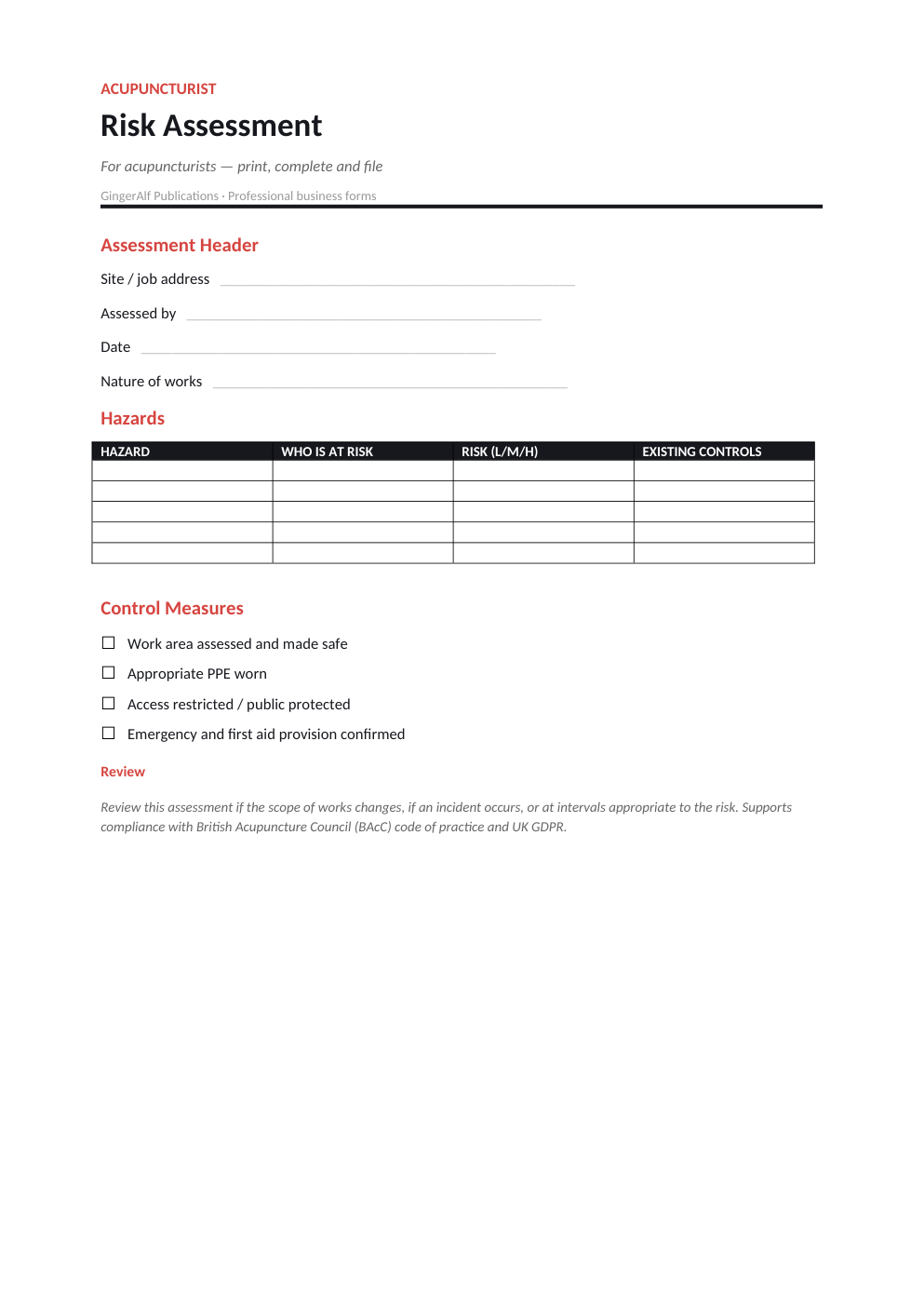 Acupuncturist Complete Forms Bundle (UK) preview 2