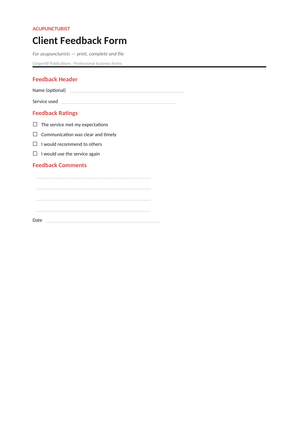 Acupuncturist Complete Forms Bundle (UK) preview 3