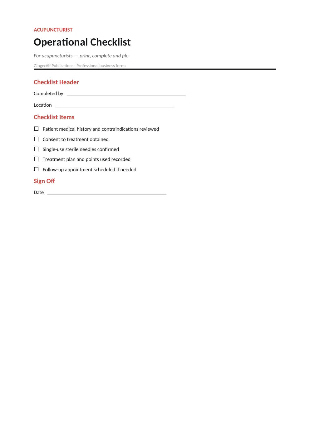 Acupuncturist Complete Forms Bundle (UK) preview 5