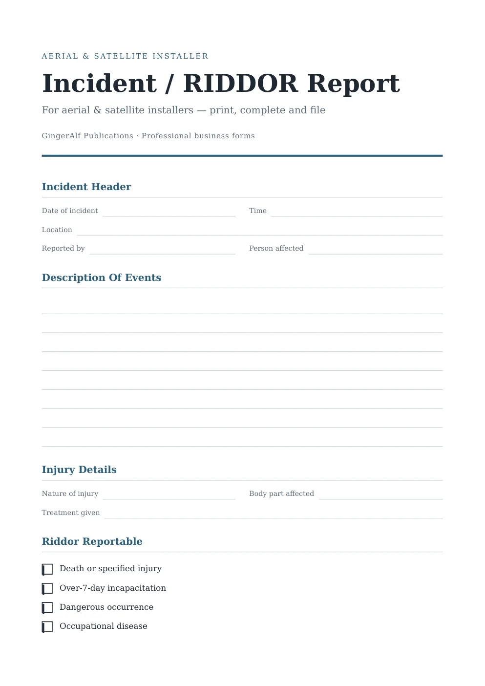 Aerial & Satellite Installer Complete Forms Bundle (UK) preview 2
