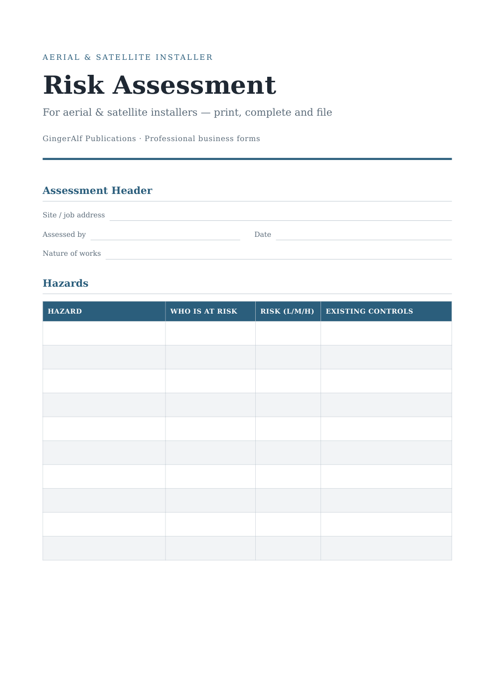 Aerial & Satellite Installer Complete Forms Bundle (UK) preview 3