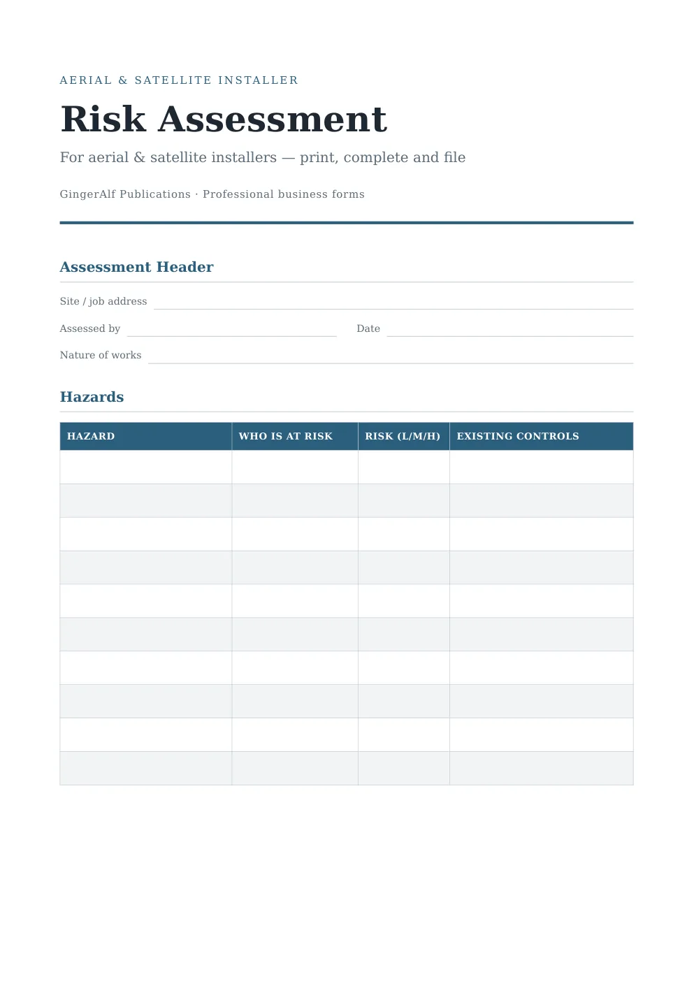 Aerial & Satellite Installer Complete Forms Bundle (UK) preview 3