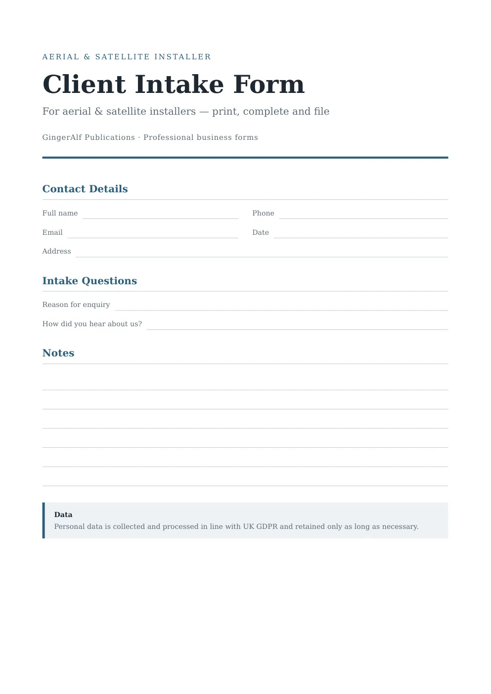 Aerial & Satellite Installer Complete Forms Bundle (UK) preview 5