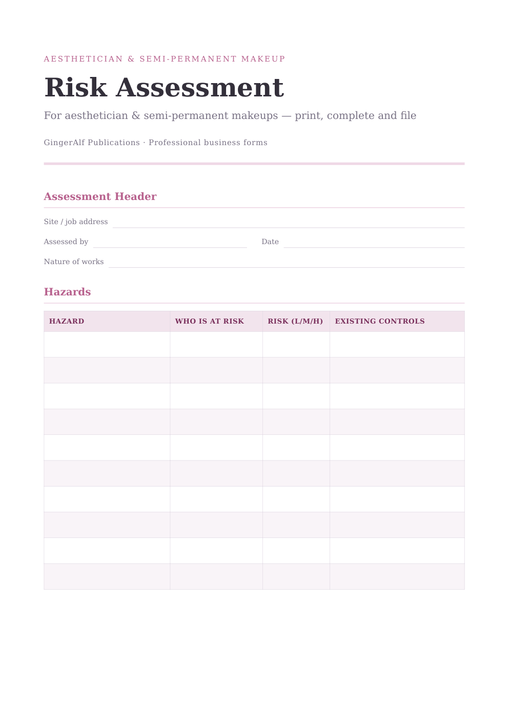 Aesthetician & SPMU Complete Forms Bundle (UK) preview 2
