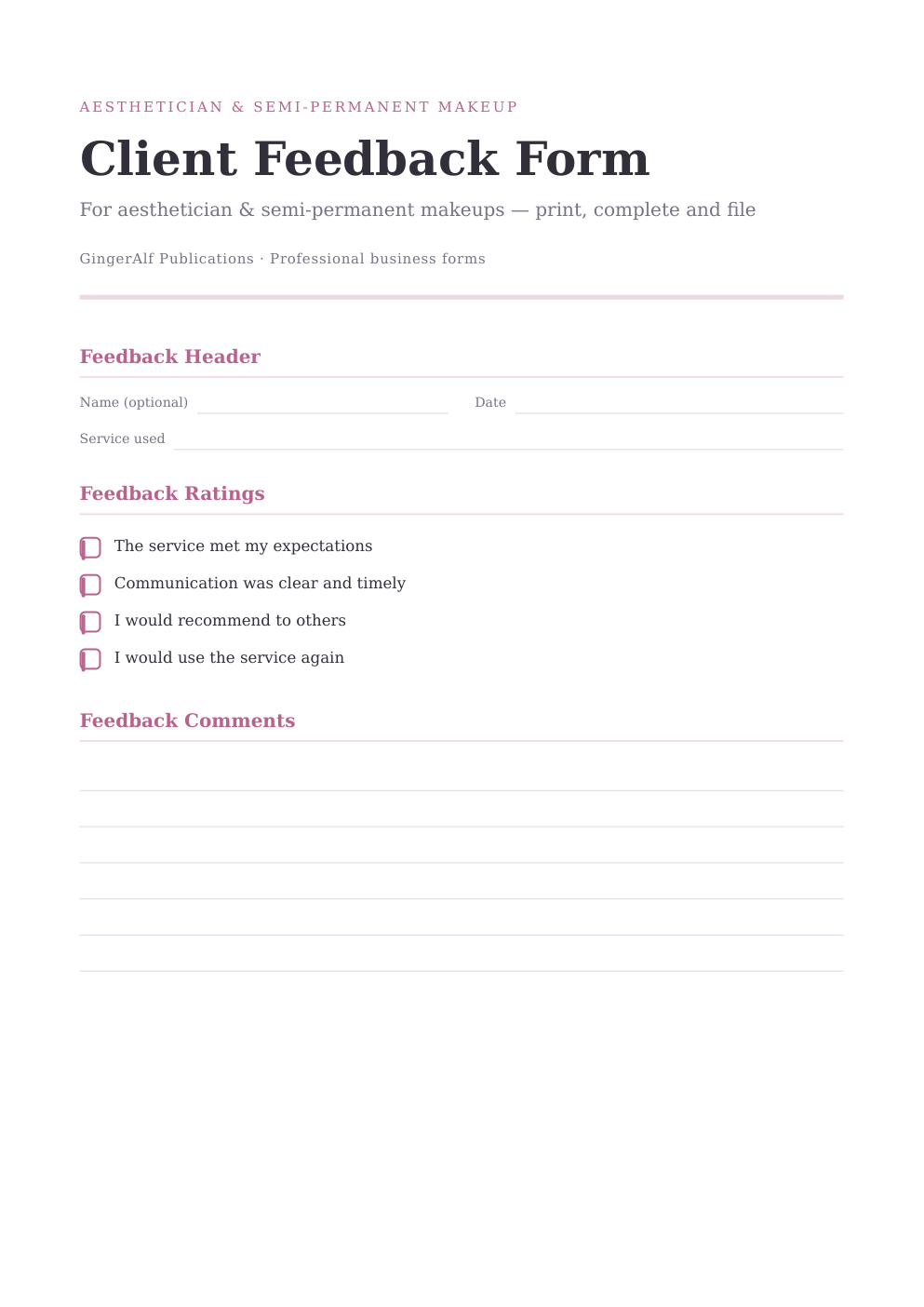 Aesthetician & SPMU Complete Forms Bundle (UK) preview 4