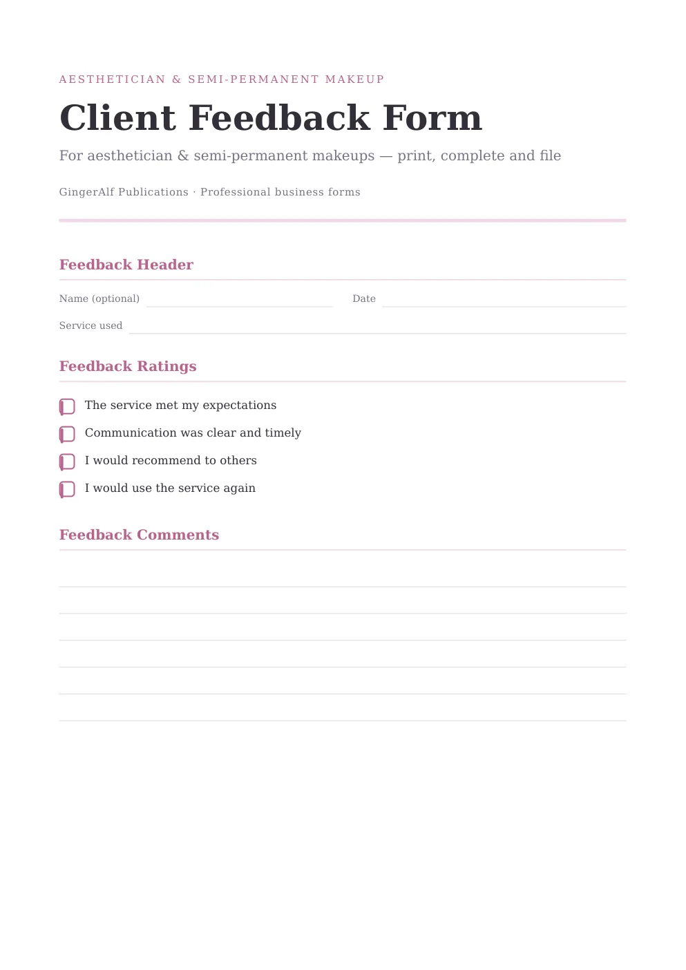 Aesthetician & SPMU Complete Forms Bundle (UK) preview 4