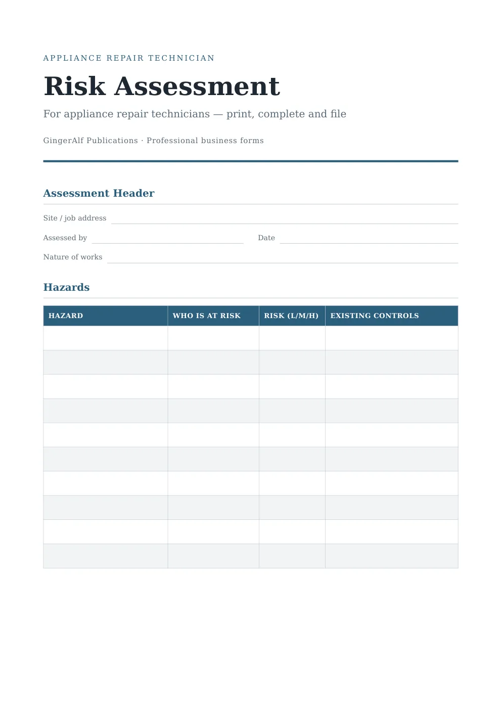 Appliance Repair Technician Complete Forms Bundle (UK) preview 3