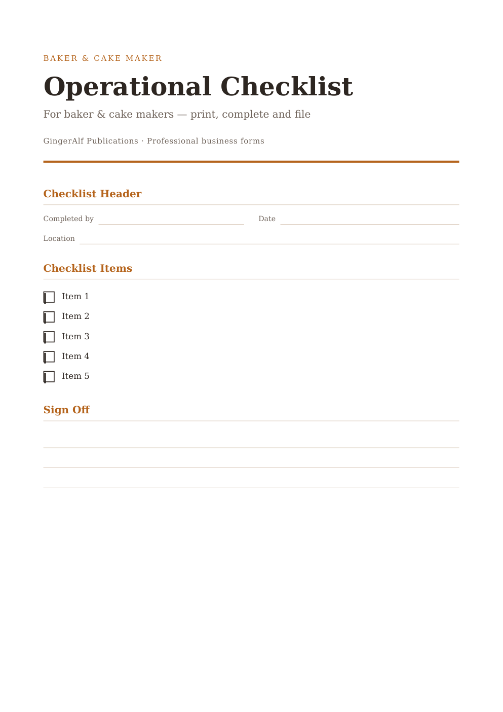 Baker & Cake Maker Complete Forms Bundle (UK) preview 4