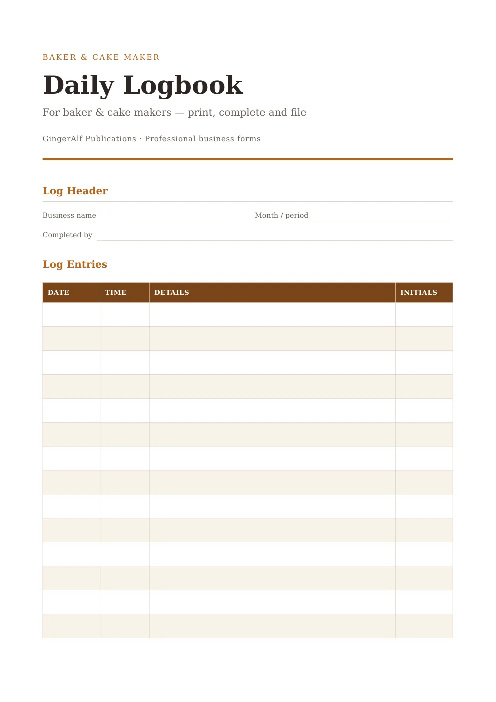 Baker & Cake Maker Complete Forms Bundle (UK) preview 5