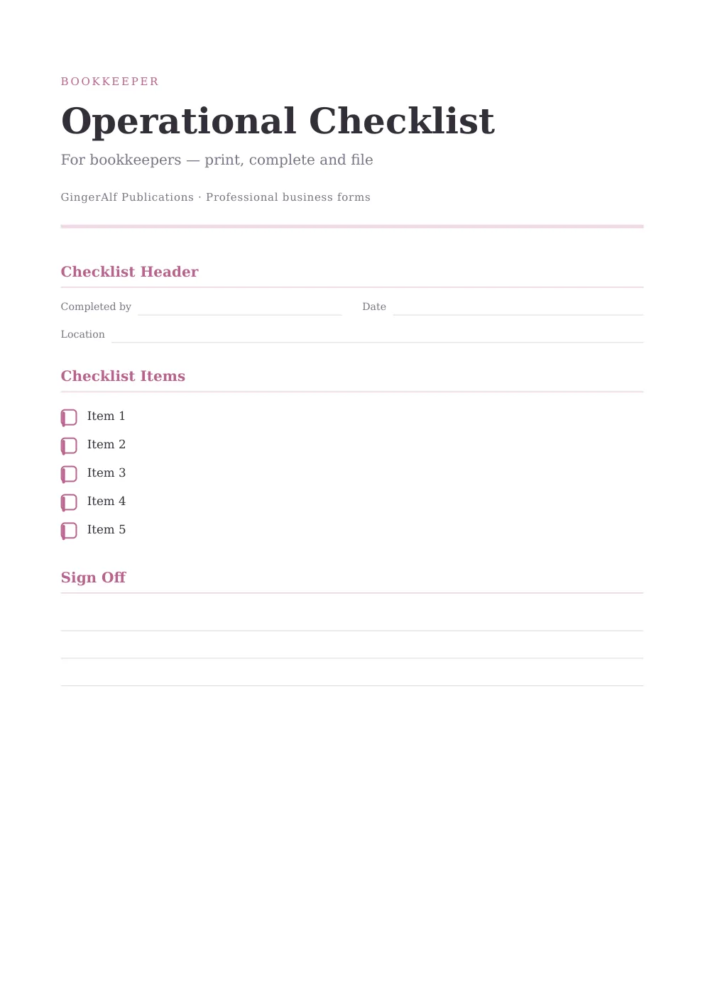 Bookkeeper Complete Forms Bundle (UK) preview 4