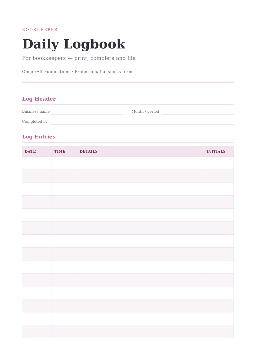 Bookkeeper Complete Forms Bundle (UK) preview 5
