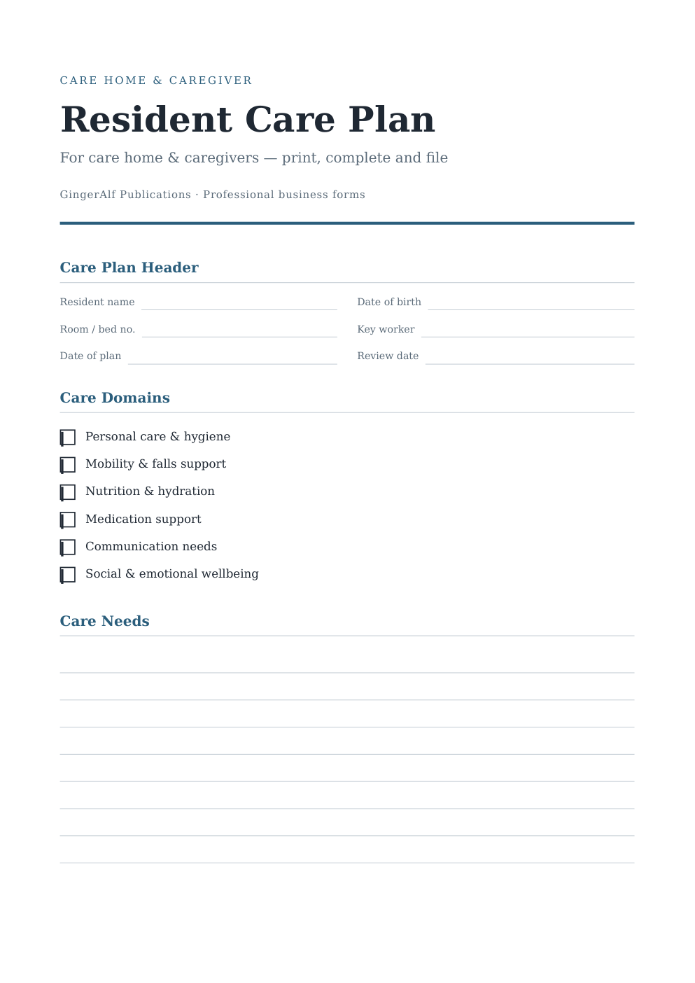Care Home & Caregiver Complete Forms Bundle (UK) preview 3