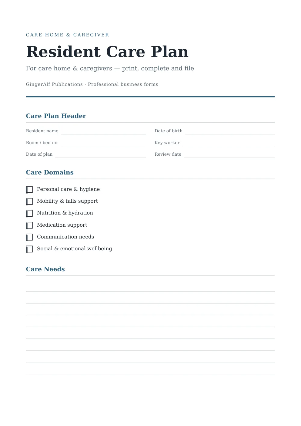 Care Home & Caregiver Complete Forms Bundle (UK) preview 3