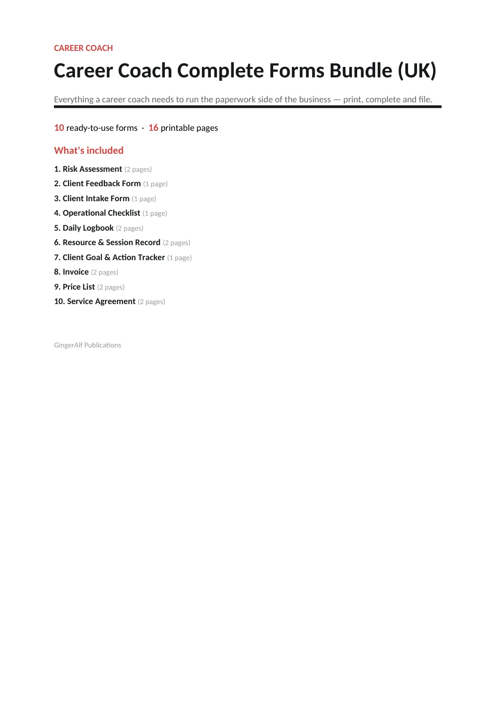 Career Coach Complete Forms Bundle (UK) preview