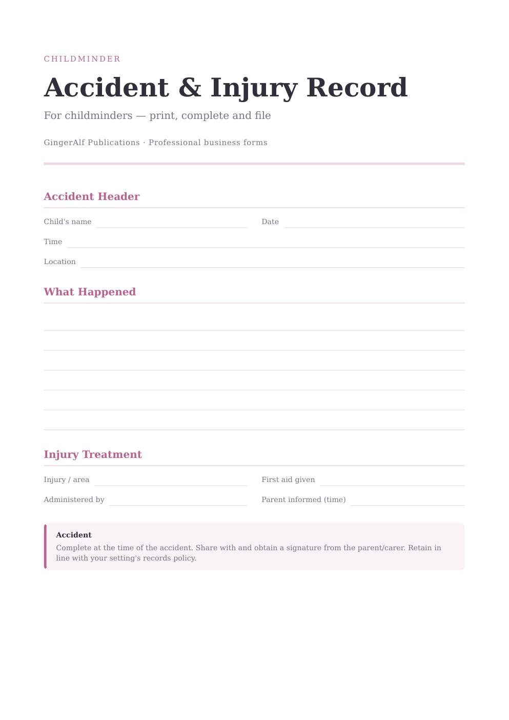 Childminder Complete Forms Bundle (UK) preview 2