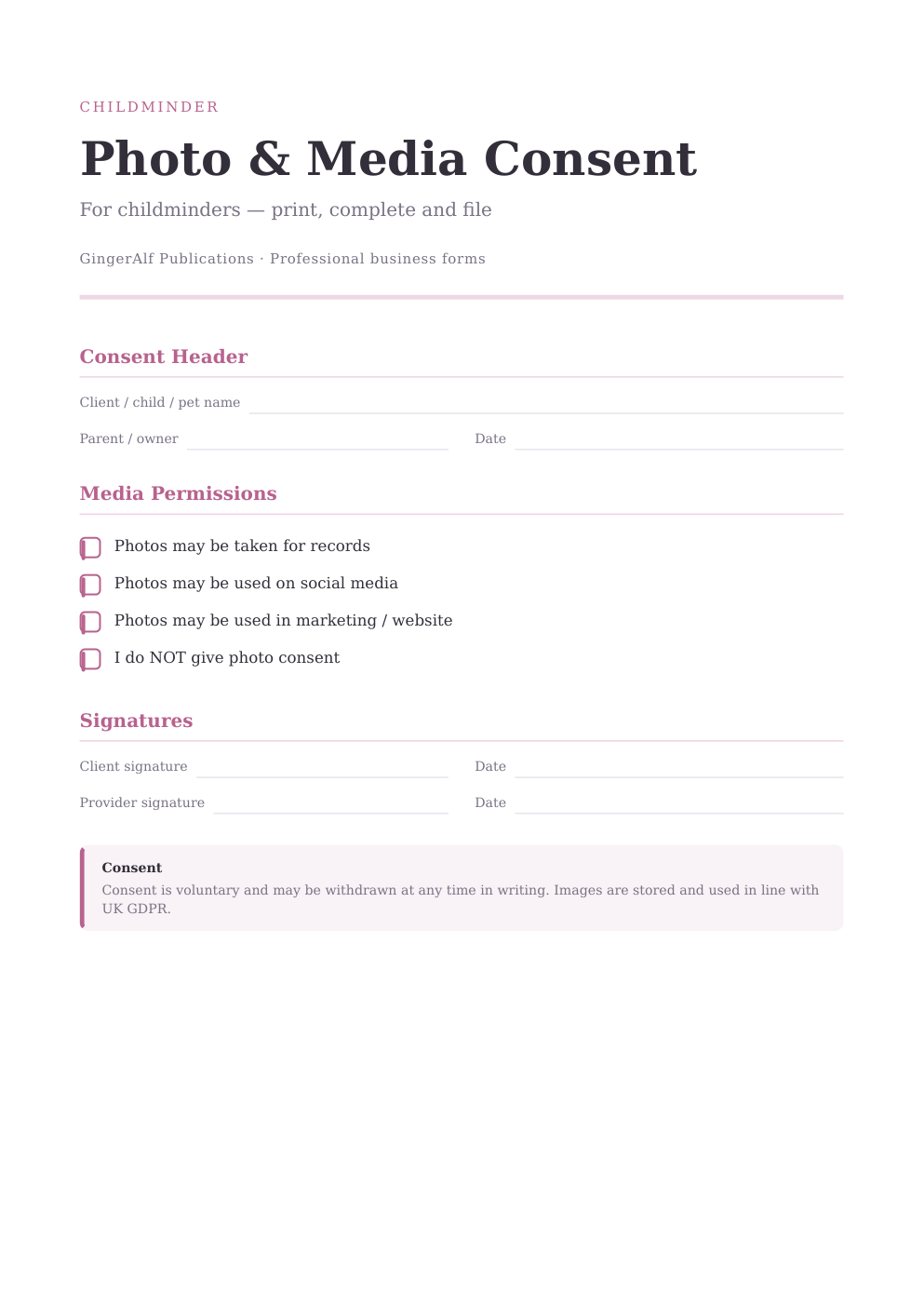 Childminder Complete Forms Bundle (UK) preview 4
