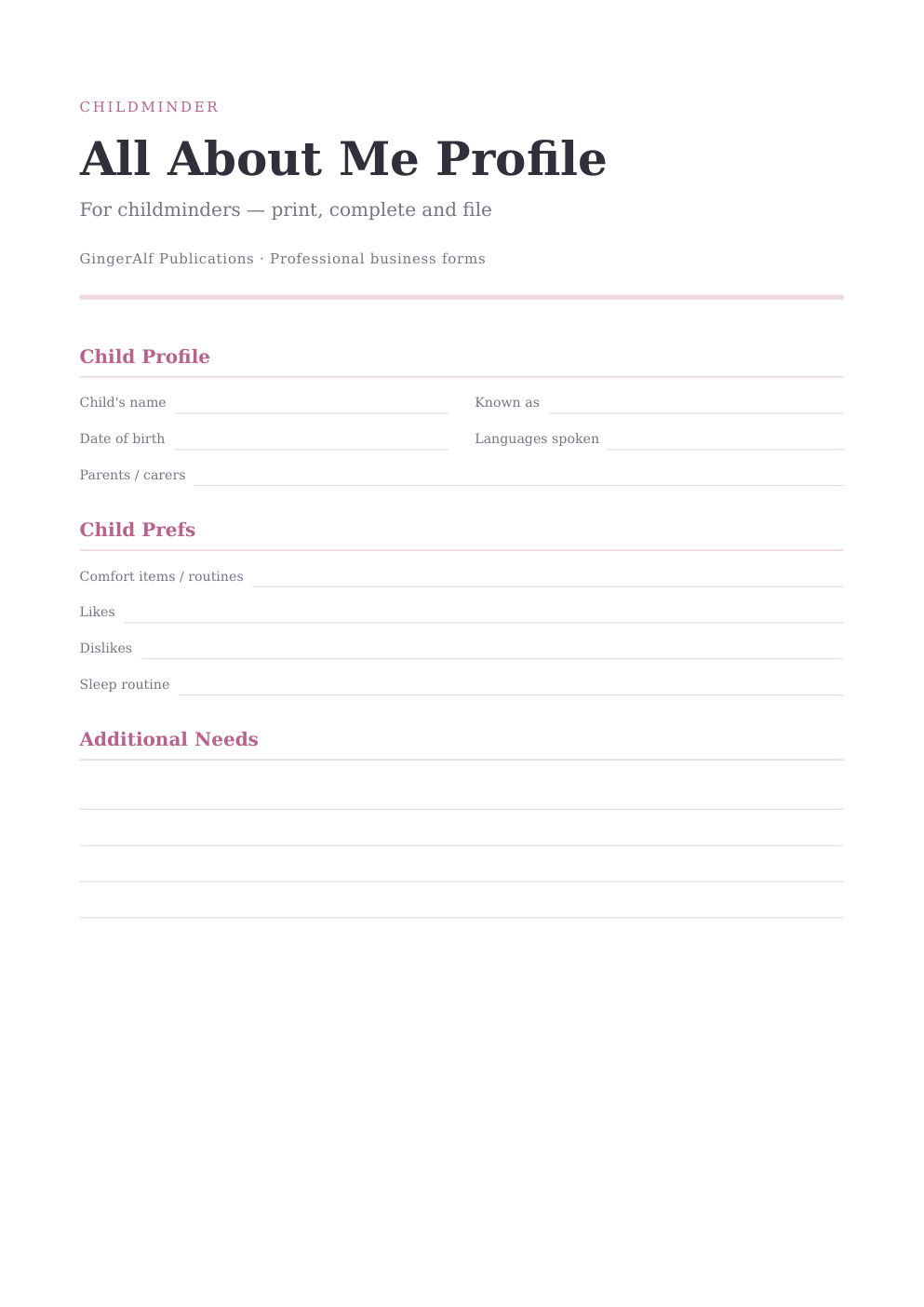 Childminder Complete Forms Bundle (UK) preview 5