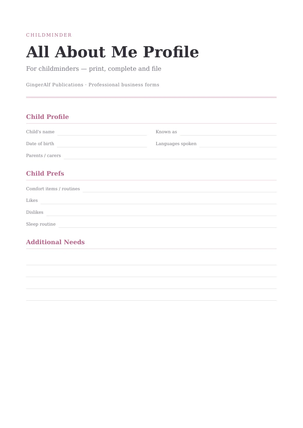 Childminder Complete Forms Bundle (UK) preview 5