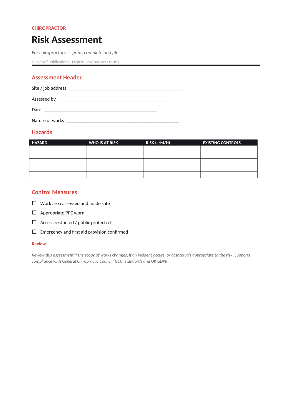 Chiropractor Complete Forms Bundle (UK) preview 2