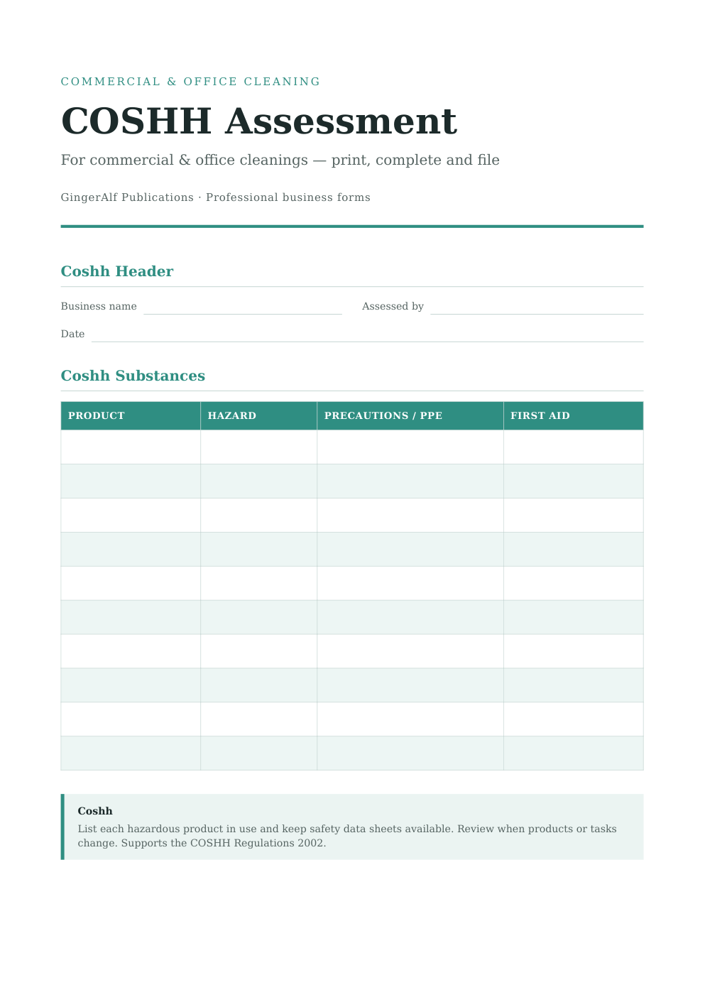 Commercial & Office Cleaning Complete Forms Bundle (UK) preview 2
