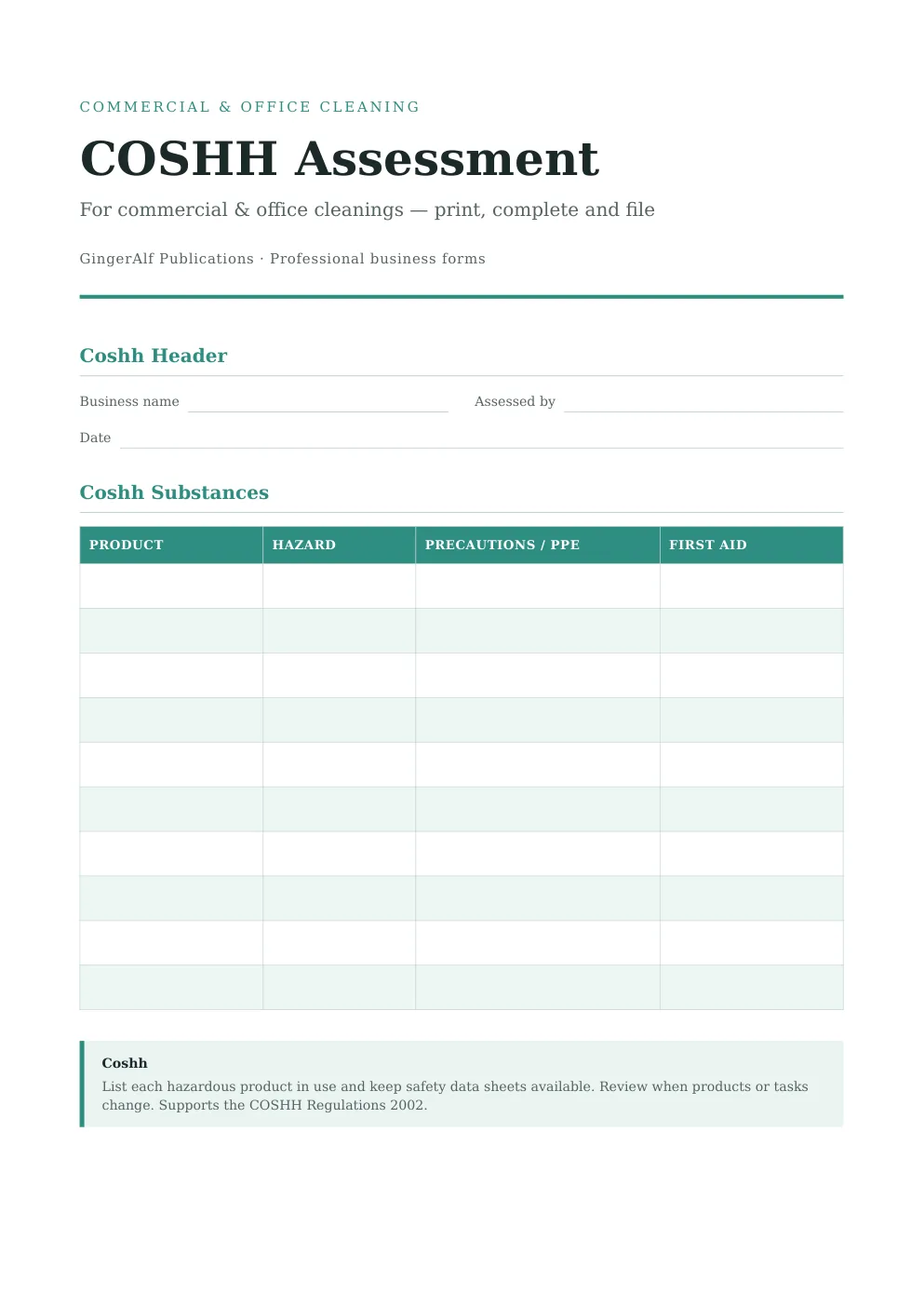 Commercial & Office Cleaning Complete Forms Bundle (UK) preview 2