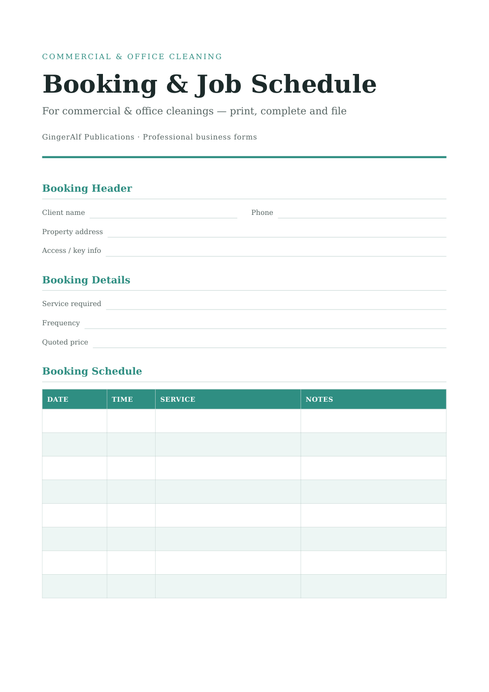 Commercial & Office Cleaning Complete Forms Bundle (UK) preview 4