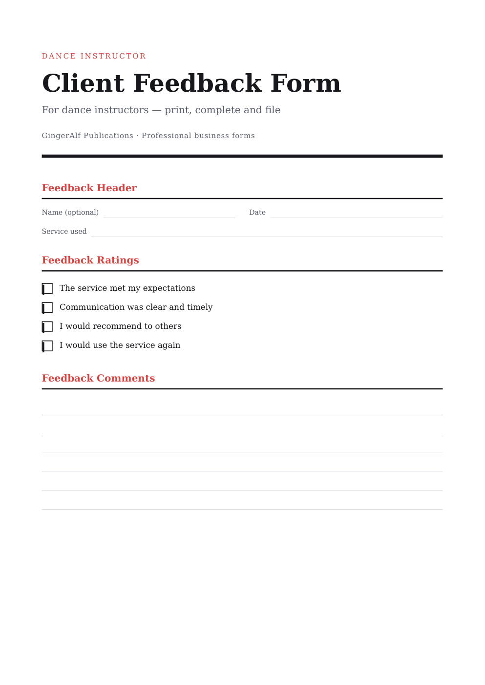 Dance Instructor Complete Forms Bundle (UK) preview 3