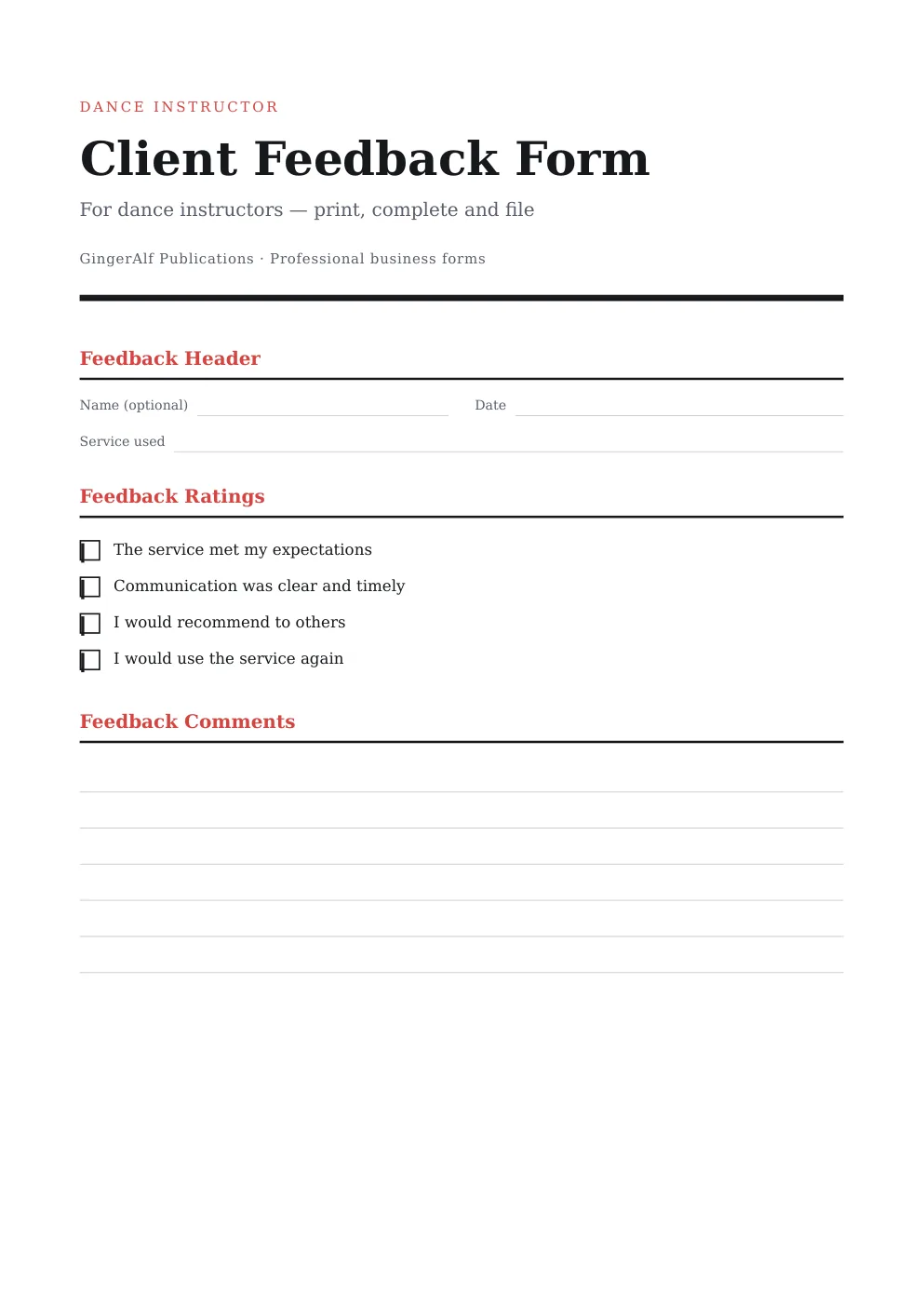Dance Instructor Complete Forms Bundle (UK) preview 3