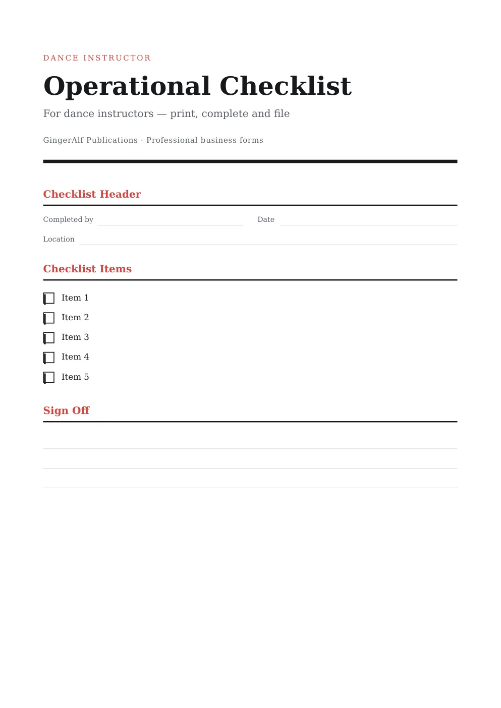 Dance Instructor Complete Forms Bundle (UK) preview 5