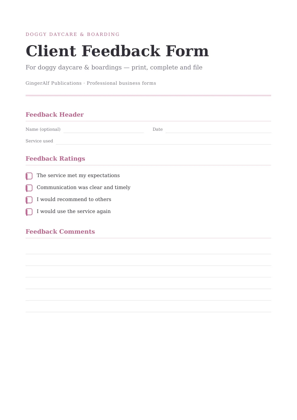 Doggy Daycare & Boarding Complete Forms Bundle (UK) preview 4