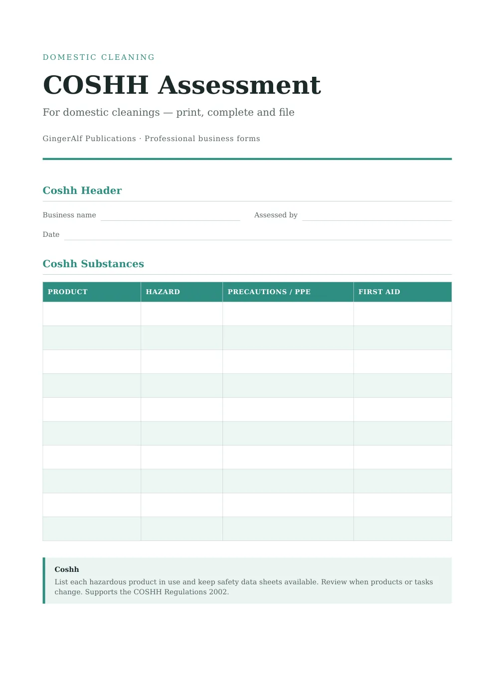Domestic Cleaning Complete Forms Bundle (UK) preview 2
