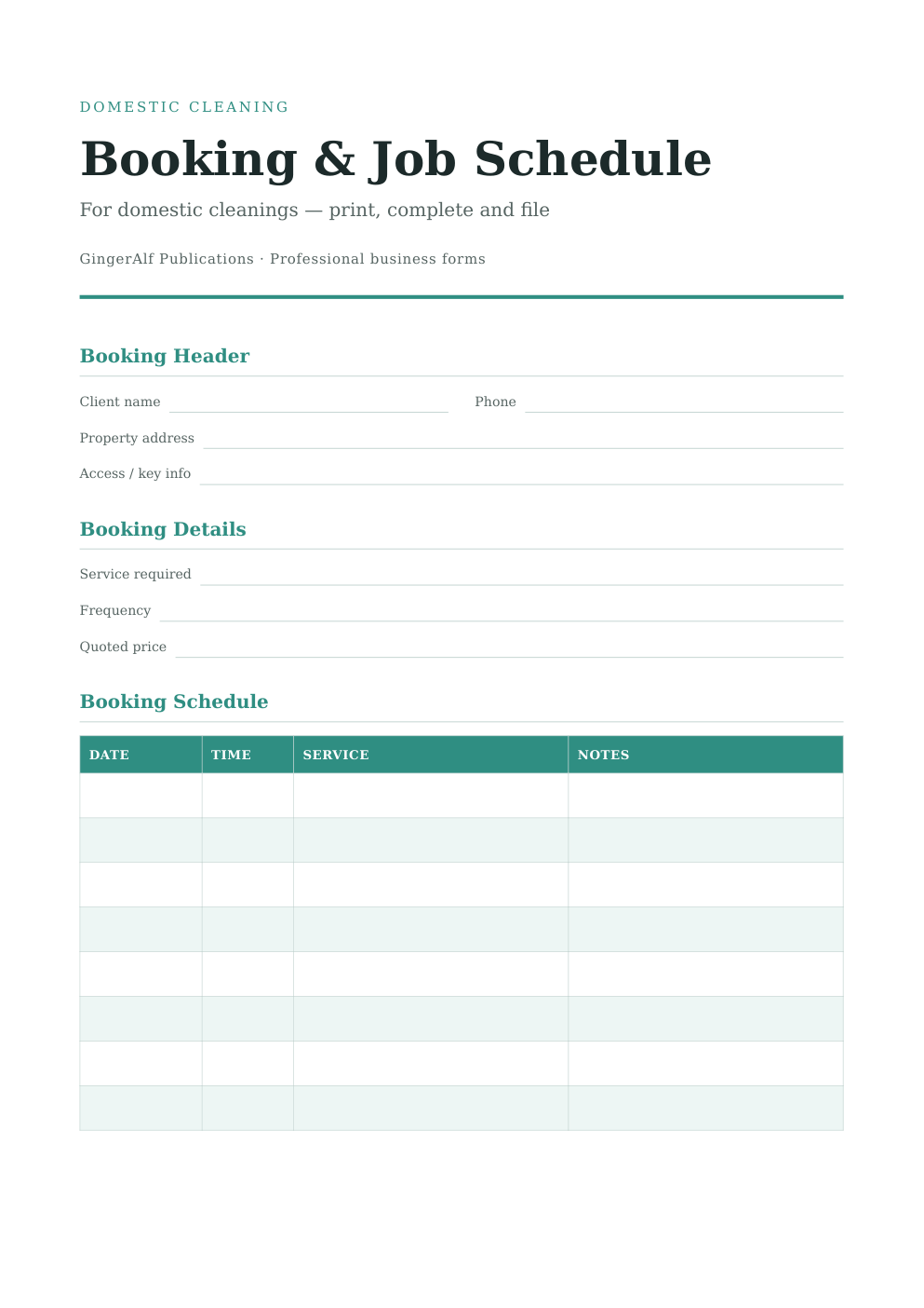 Domestic Cleaning Complete Forms Bundle (UK) preview 4