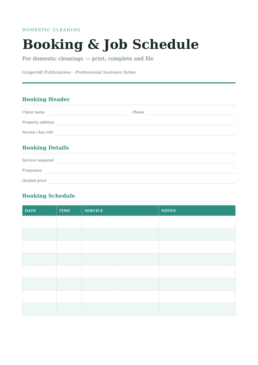 Domestic Cleaning Complete Forms Bundle (UK) preview 4