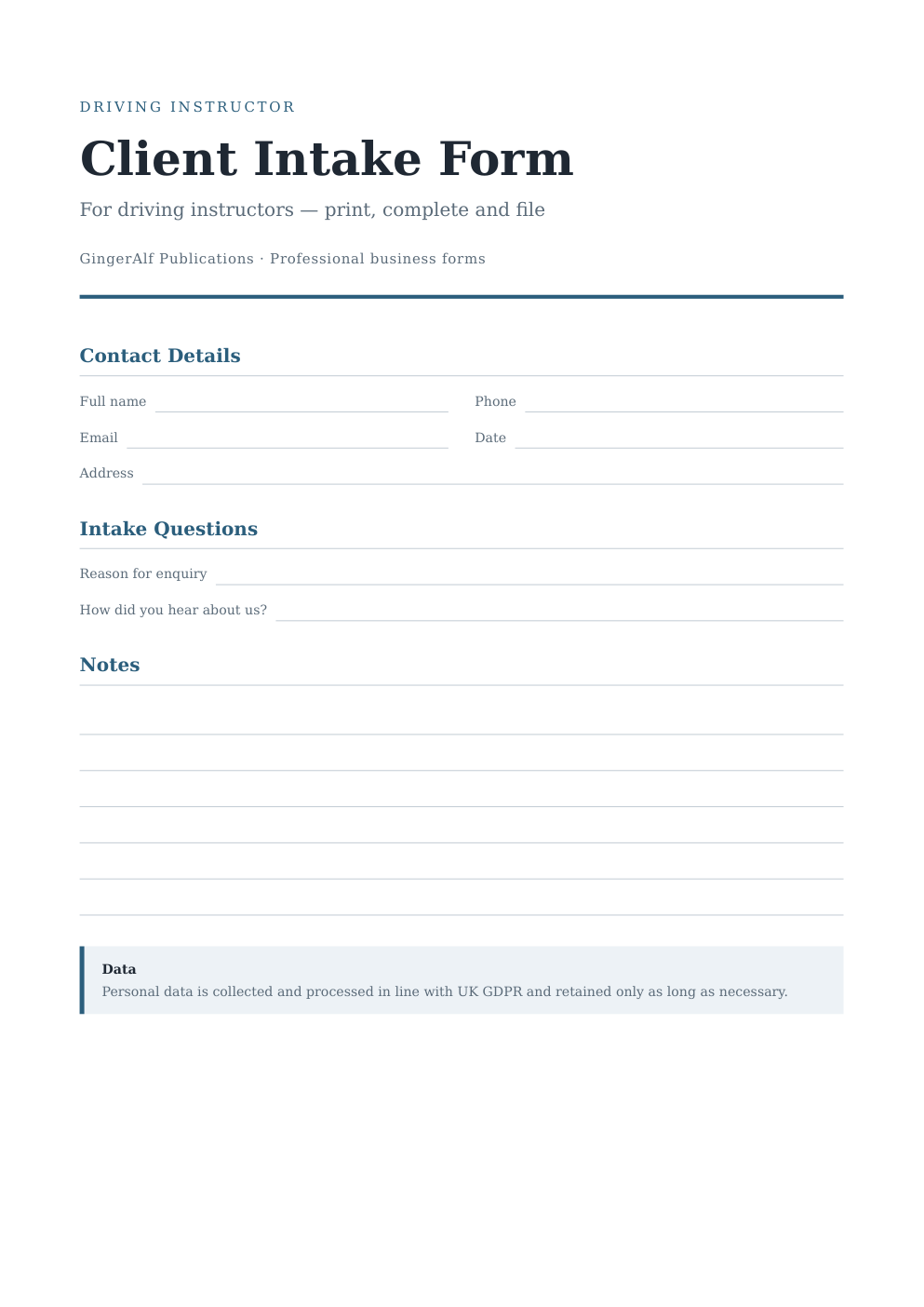 Driving Instructor Complete Forms Bundle (UK) preview 4