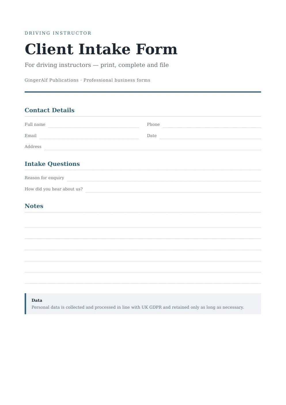 Driving Instructor Complete Forms Bundle (UK) preview 4