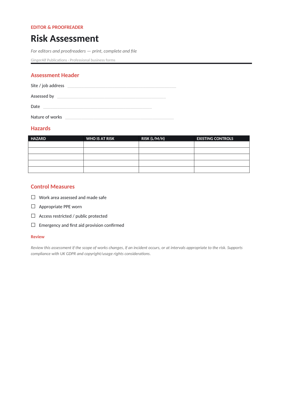 Editor & Proofreader Complete Forms Bundle (UK) preview 2
