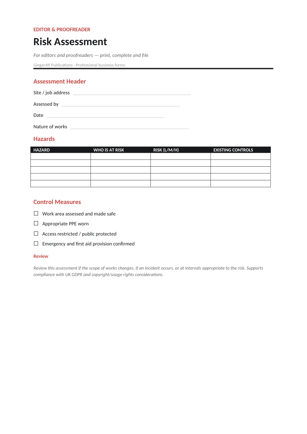 Editor & Proofreader Complete Forms Bundle (UK) preview 2