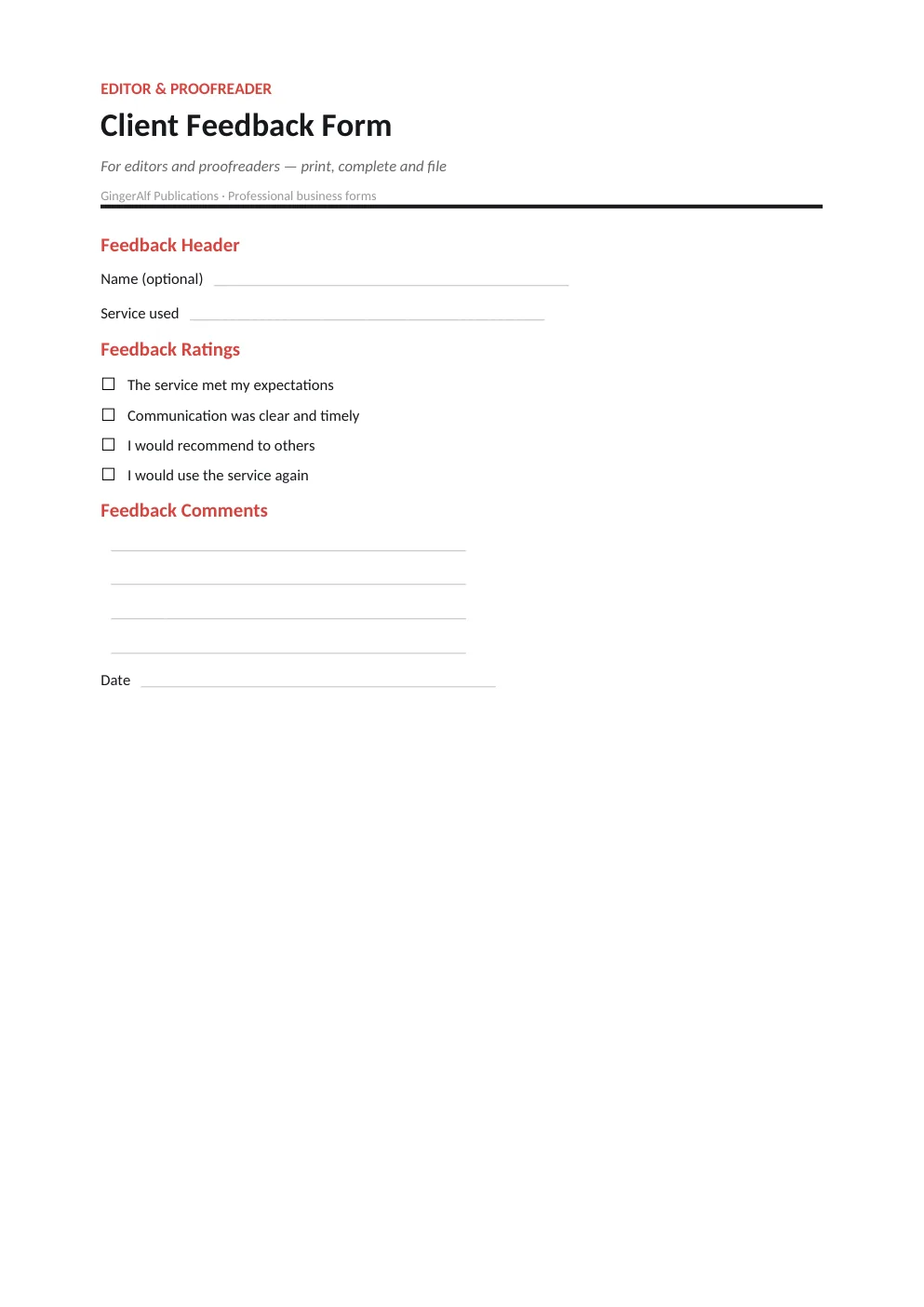 Editor & Proofreader Complete Forms Bundle (UK) preview 3