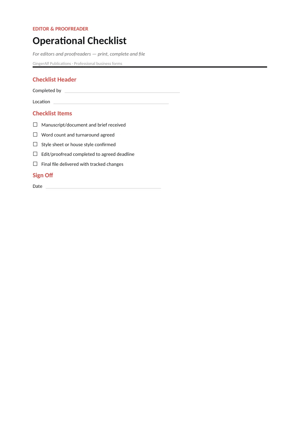 Editor & Proofreader Complete Forms Bundle (UK) preview 5