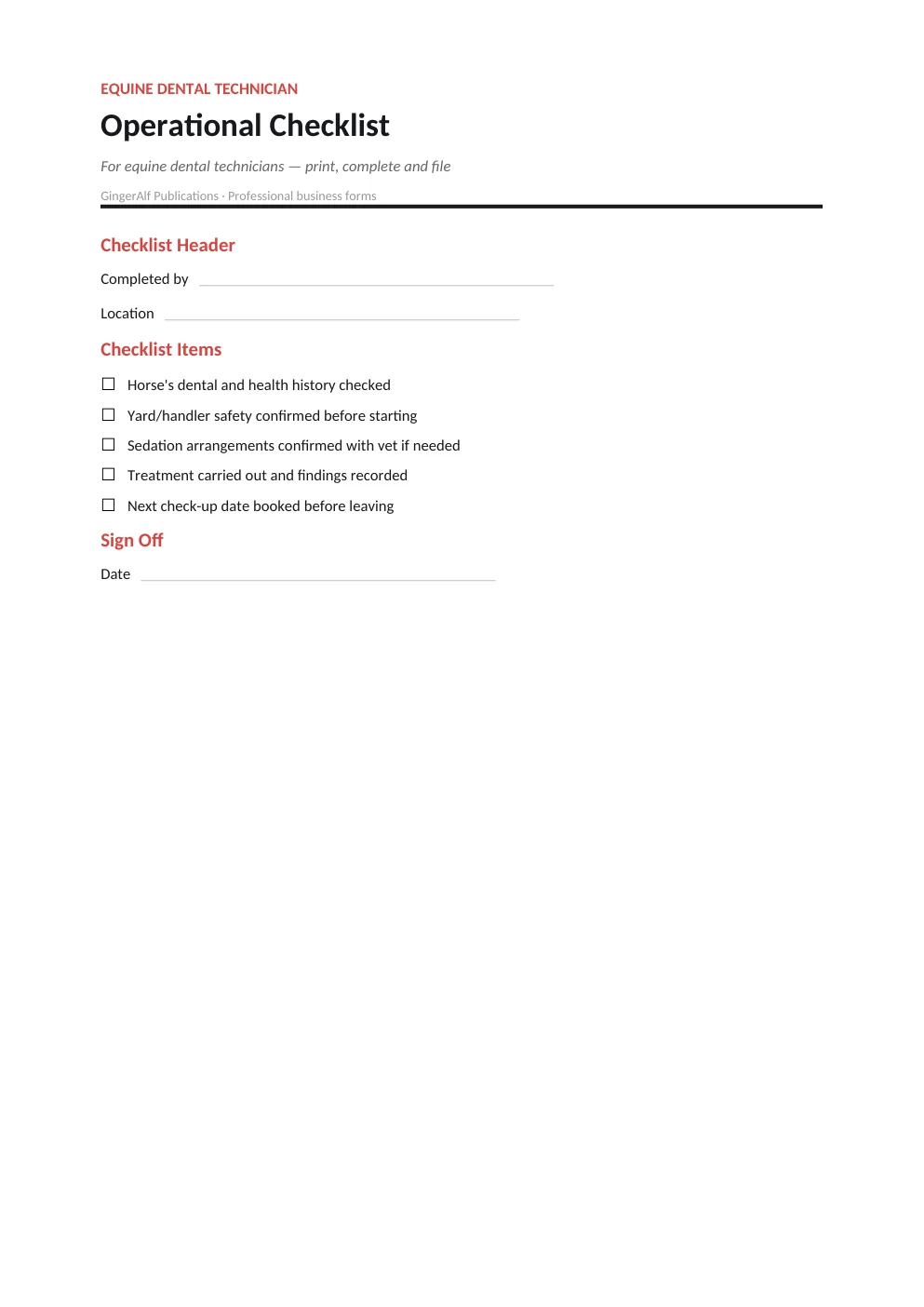 Equine Dental Technician Complete Forms Bundle (UK) preview 5