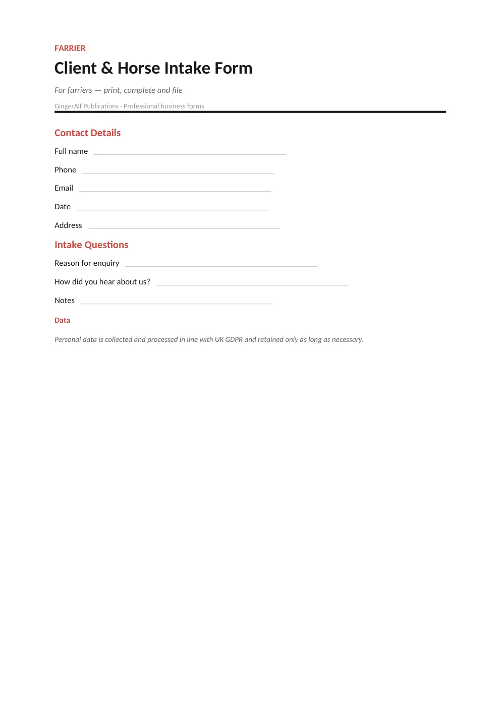 Farrier Complete Forms Bundle (UK) preview 4