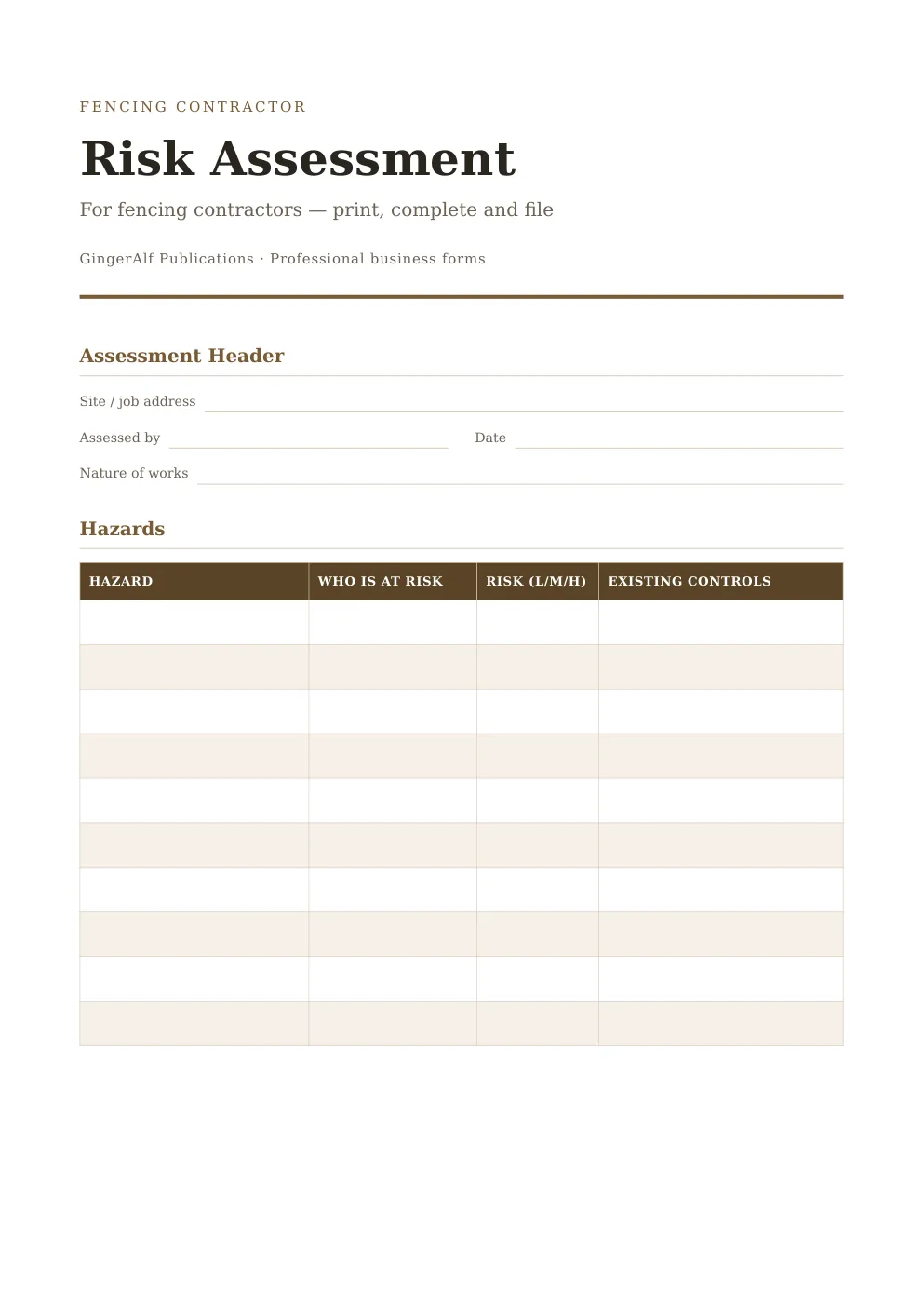 Fencing Contractor Complete Forms Bundle (UK) preview 3