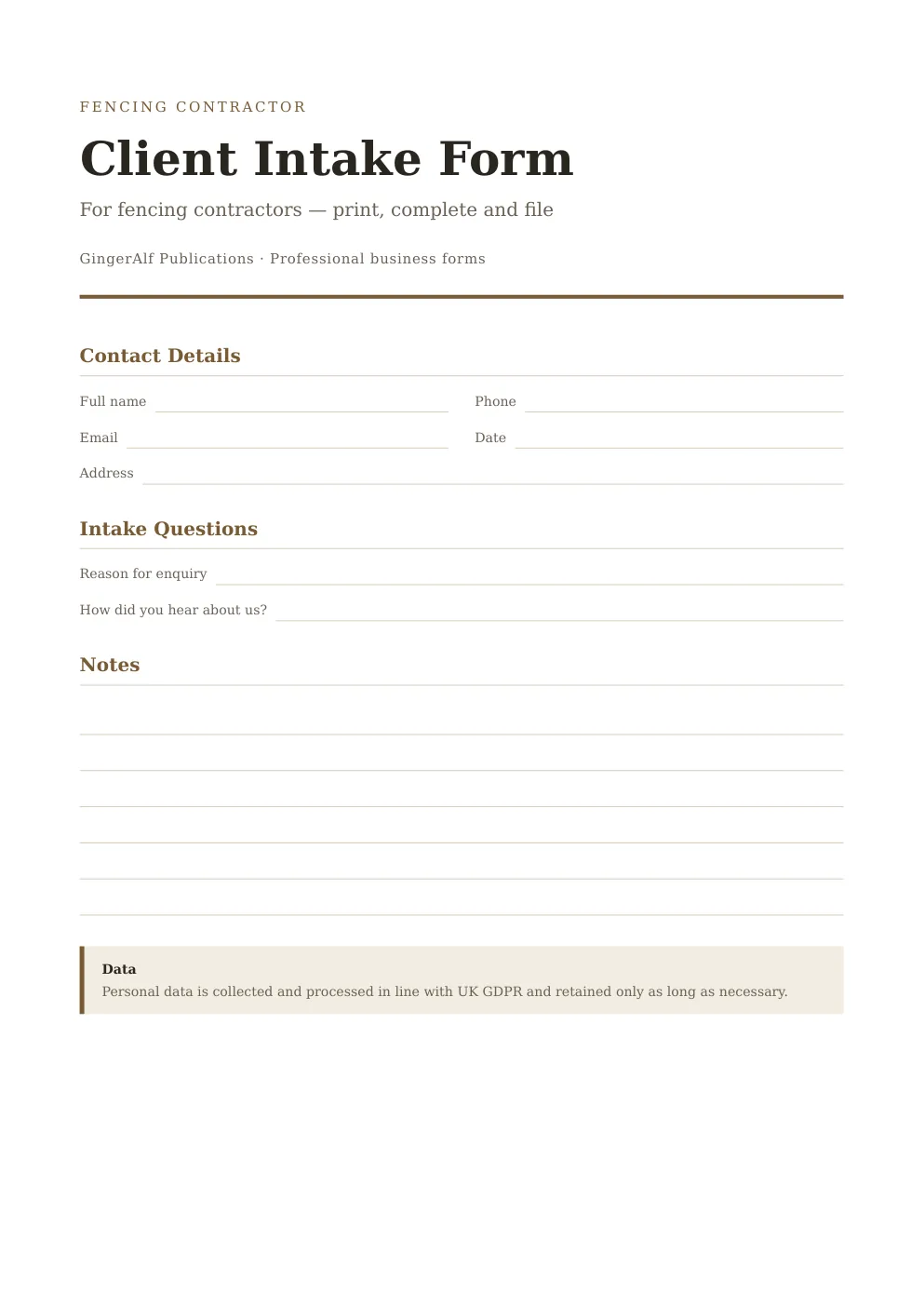 Fencing Contractor Complete Forms Bundle (UK) preview 5