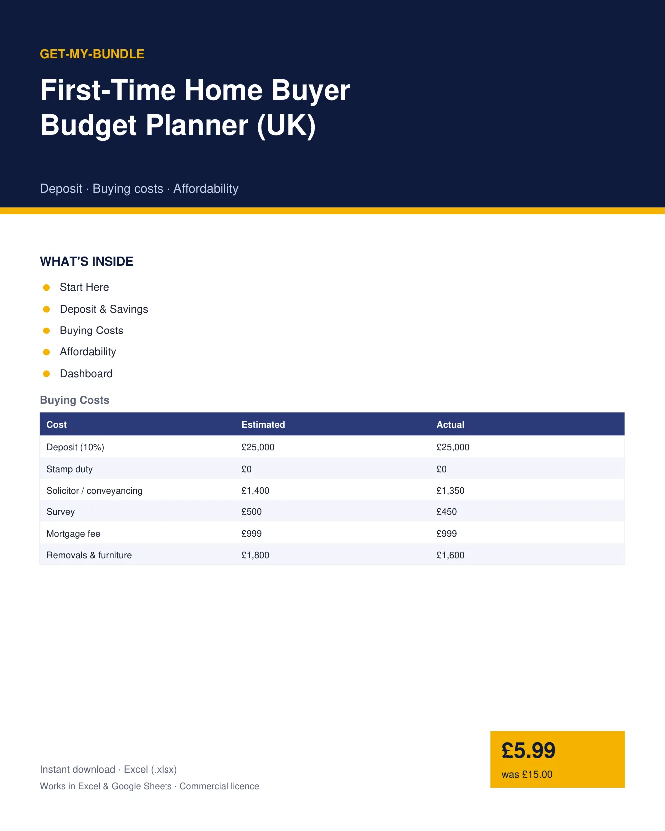 First-Time Home Buyer Budget Planner (UK) preview