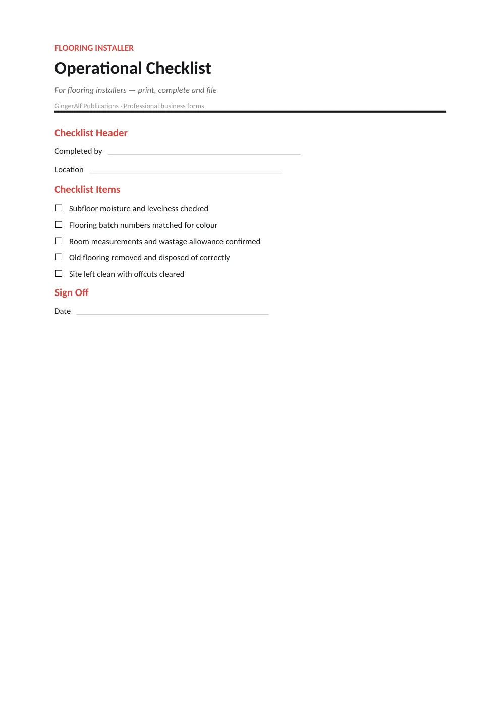 Flooring Installer Complete Forms Bundle (UK) preview 5