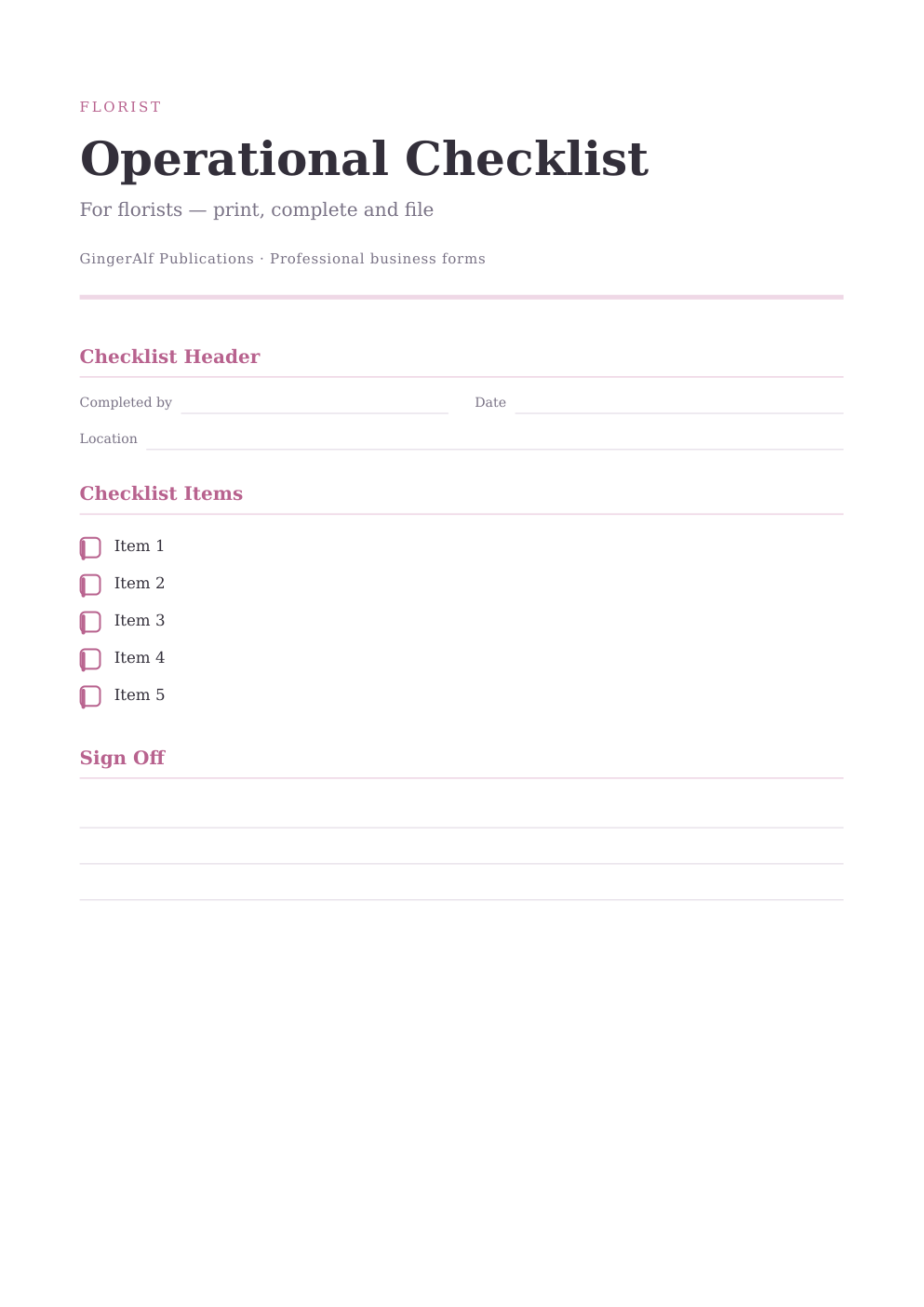 Florist Complete Forms Bundle (UK) preview 4