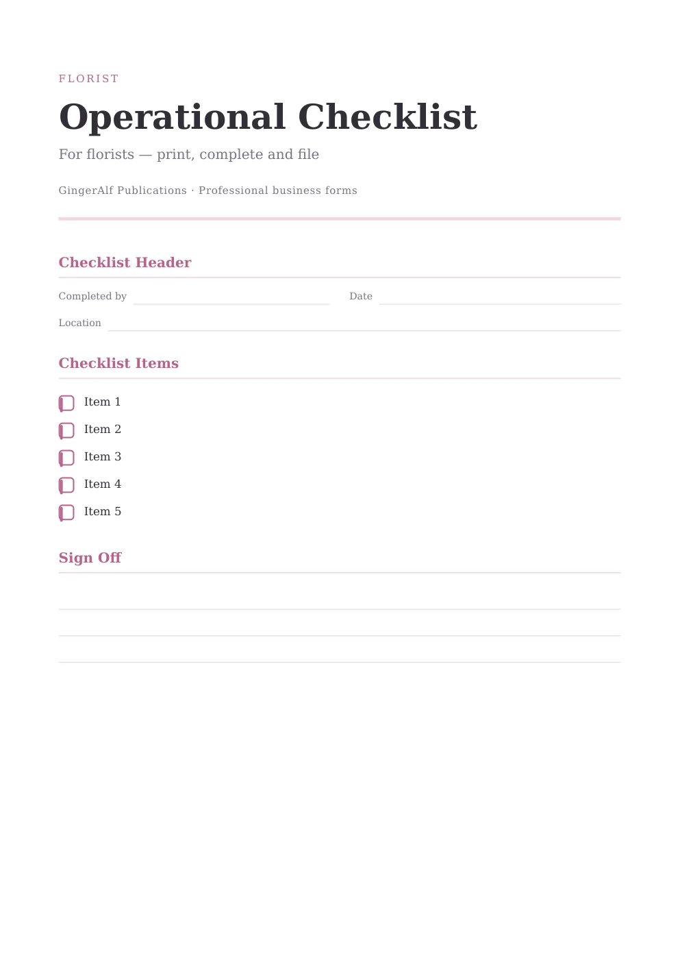 Florist Complete Forms Bundle (UK) preview 4