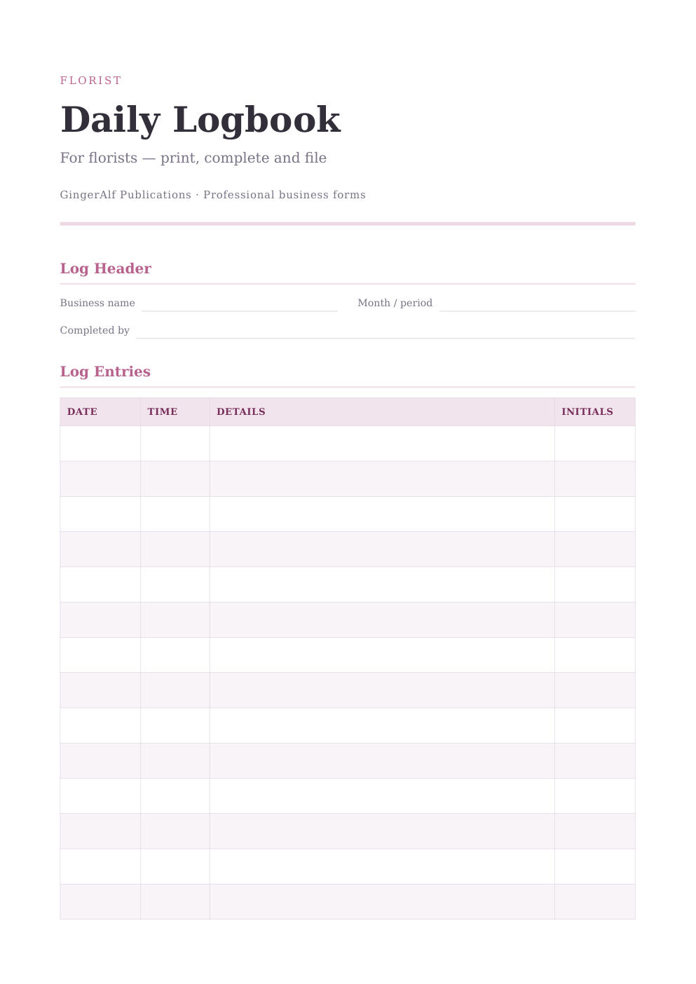 Florist Complete Forms Bundle (UK) preview 5