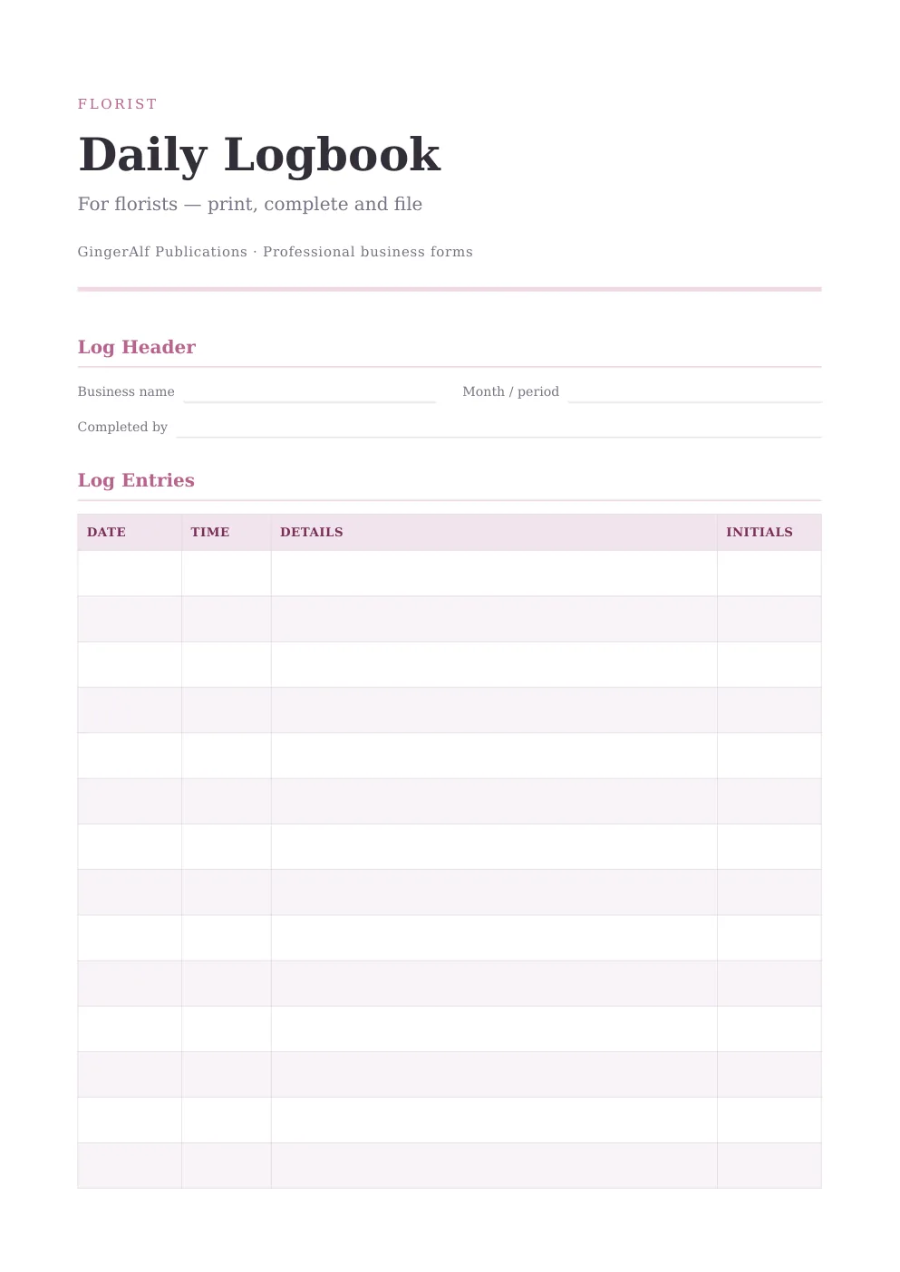 Florist Complete Forms Bundle (UK) preview 5