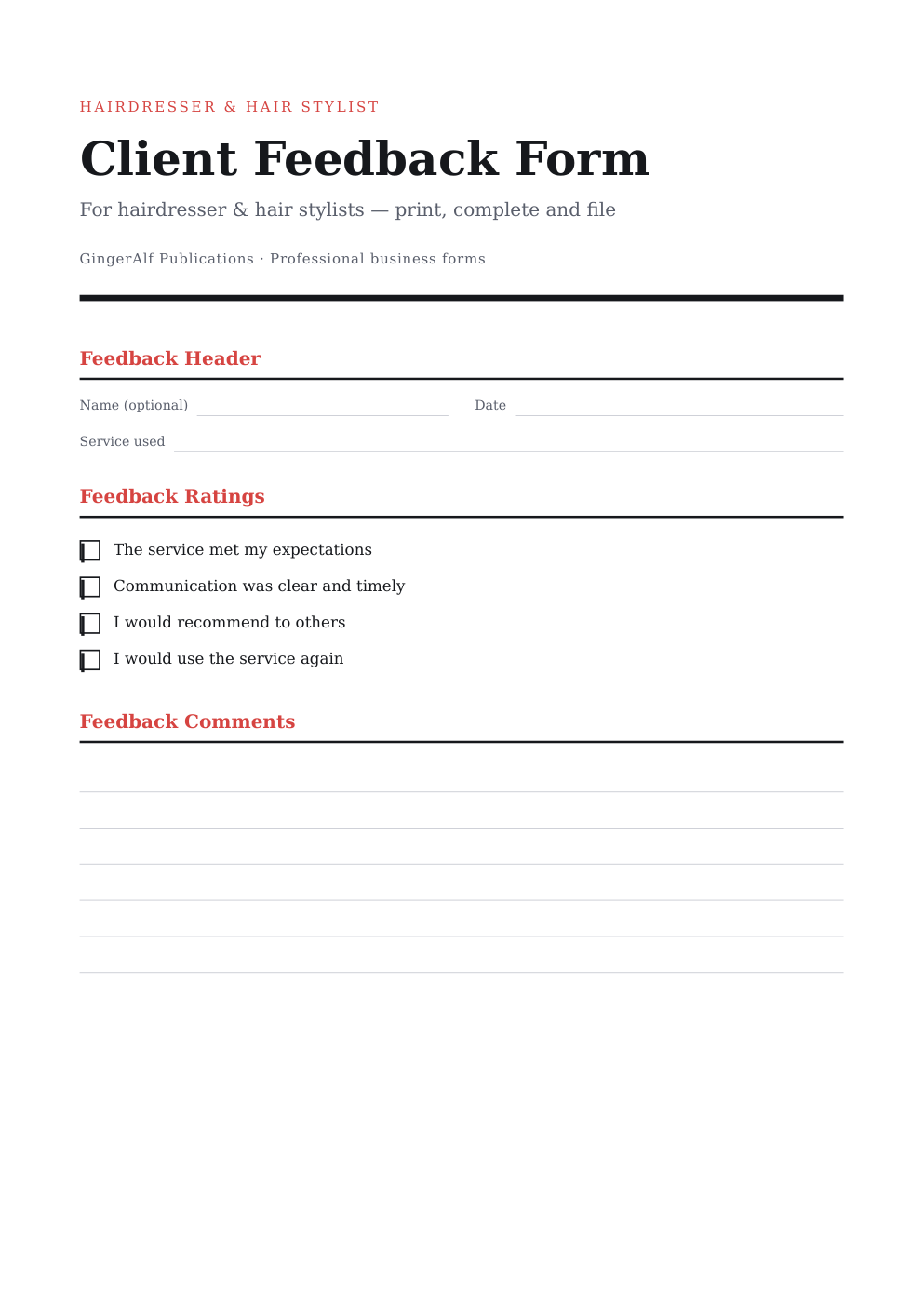 Hairdresser Complete Forms Bundle (UK) preview 3